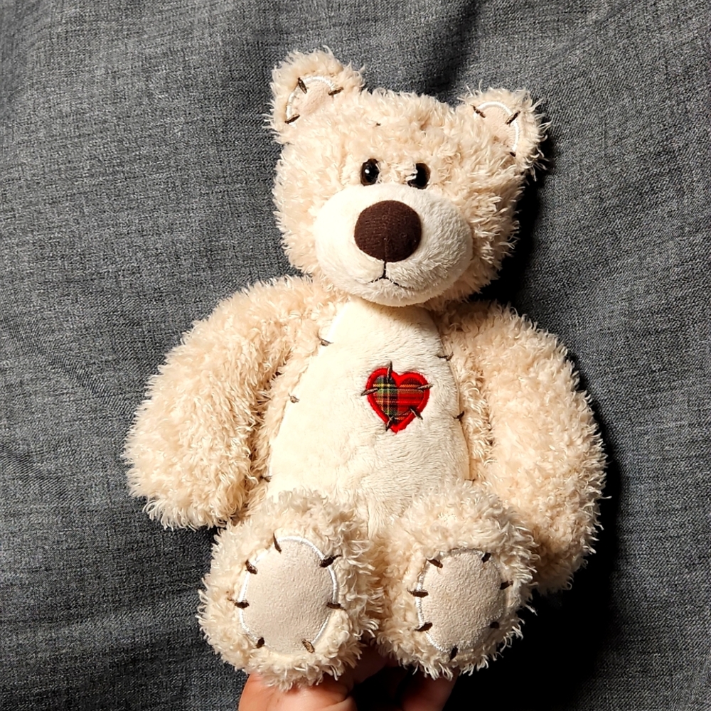 First & Main Tender Teddy Bear w/ Patchwork Heart